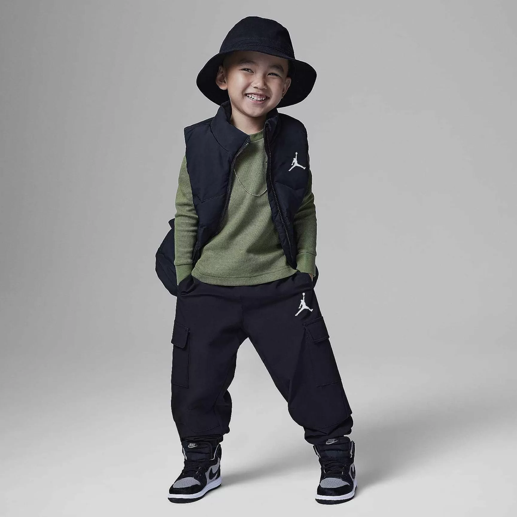 Nike Jordan Mj Essentials Wafelgebreid T-Shirt Met Lange Mouwen -Kinderen Cyber Monday-Kleding