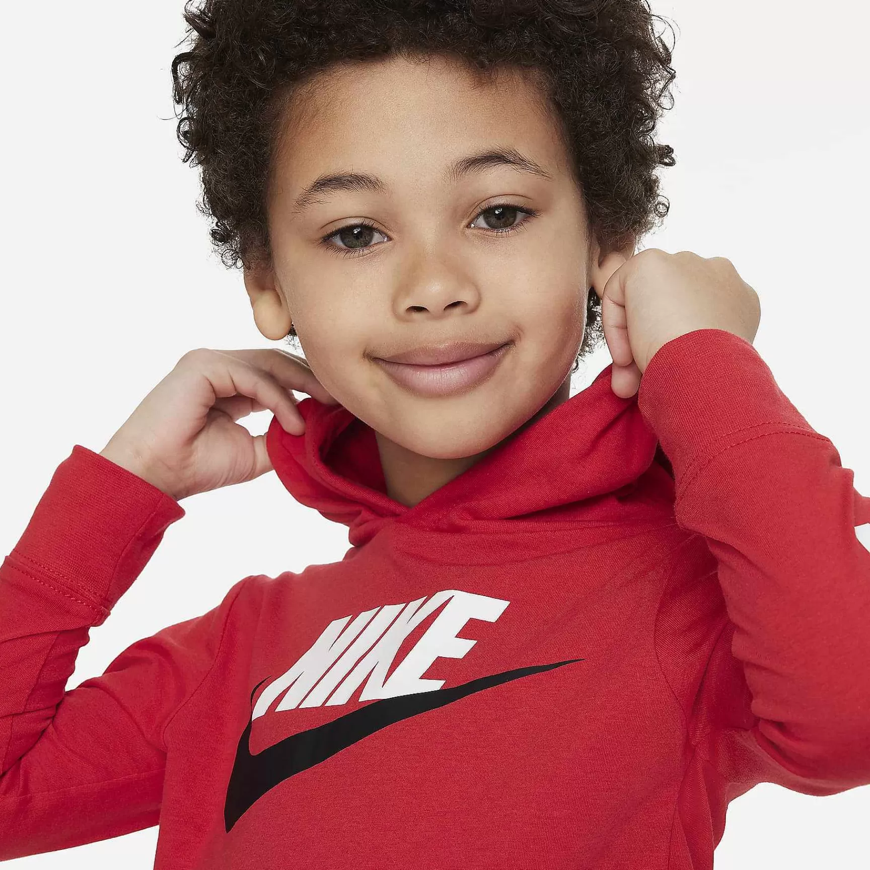 Nike Sportswear Futura T-Shirt Met Lange Mouwen En Capuchon -Kinderen Tops En T-Shirts