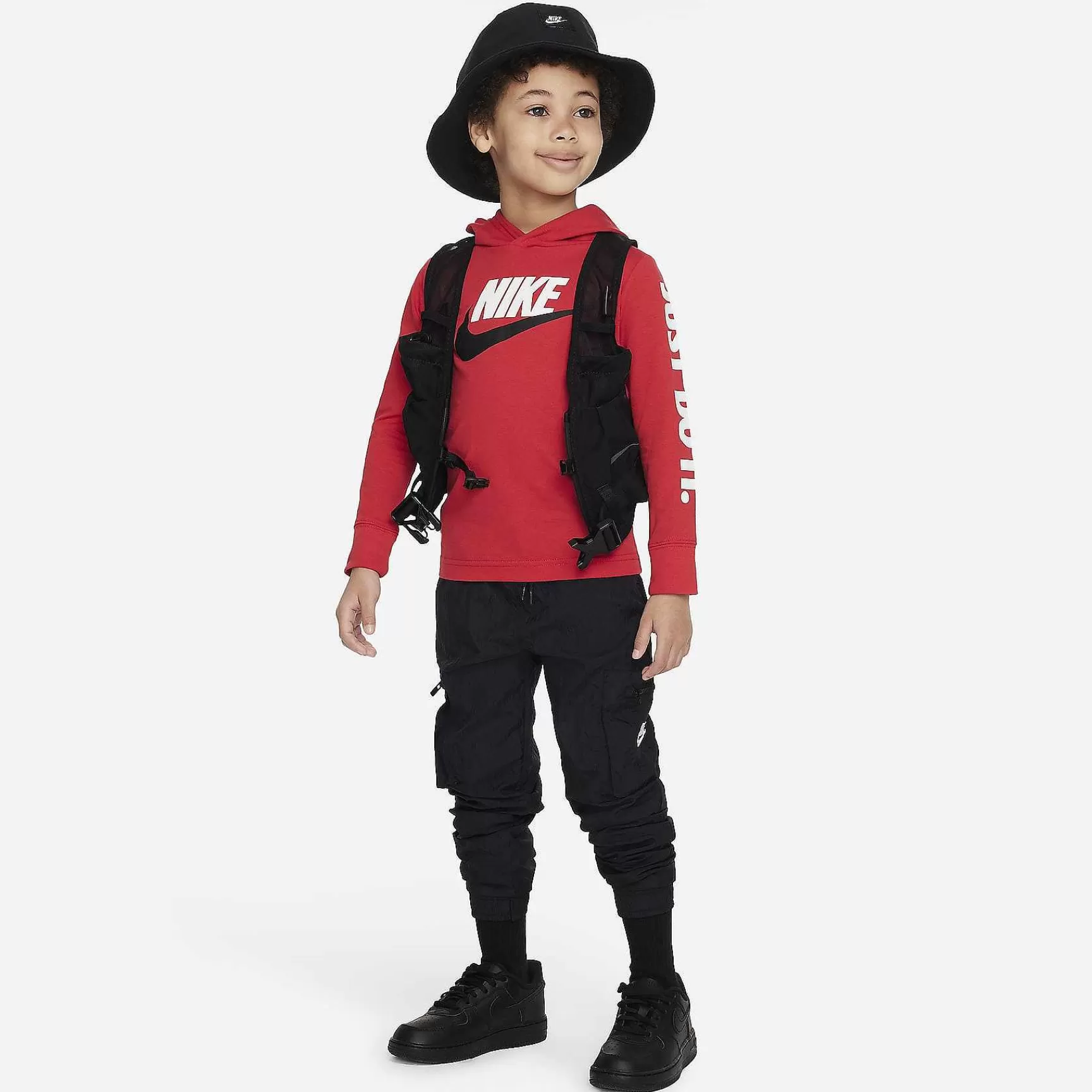 Nike Sportswear Futura T-Shirt Met Lange Mouwen En Capuchon -Kinderen Tops En T-Shirts