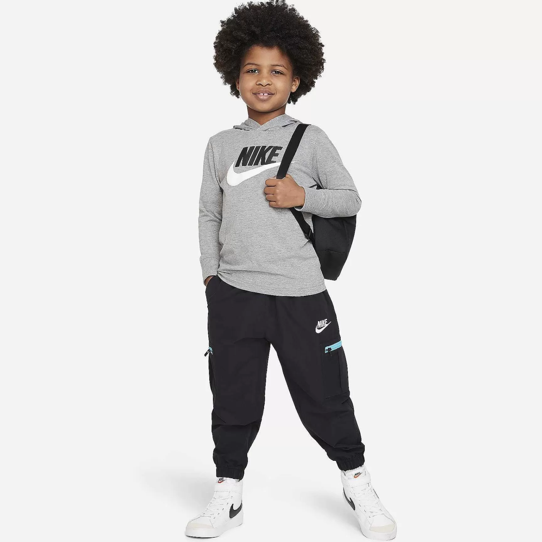 Nike Sportswear Futura T-Shirt Met Lange Mouwen En Capuchon -Kinderen Tops En T-Shirts
